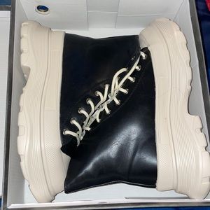 Black and white sneaker boots brand new